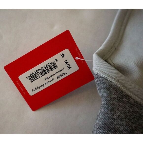 Spanx 50284R Women's Sz Medium Spacedye Cloudy Gray Seamless Sculpt Sports Bra - Picture 5 of 7